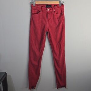 Lucky Brand jeans womens size 0 size 25 red Ava skinny ankle